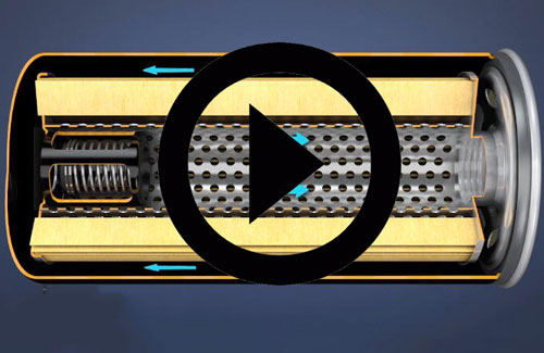 PA集团空压机油滤芯内部结构3D展示动画